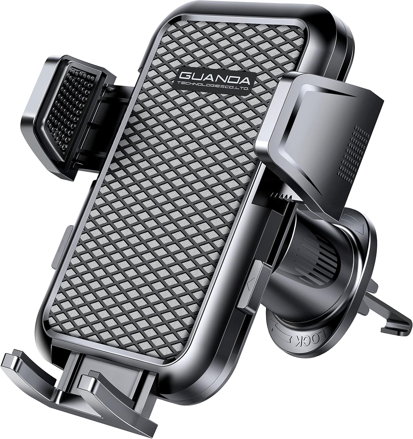 スマホホルダー 車 エアコン吹き出し口用車載ホルダー 回転式ユニバーサルマウント iPhone/Samsung/全機種対応 調整可能なワイドクランプ金属フック 防振・耐熱仕様