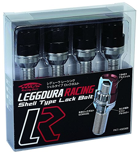 KYO-EI ( 協永産業 ) ホイールロックボルト LEGGDURA RACING Lock Bolt 【 M14 x P1.5 】 テーパー : 14R 【 首下 : 28mm 】 ブラック KI