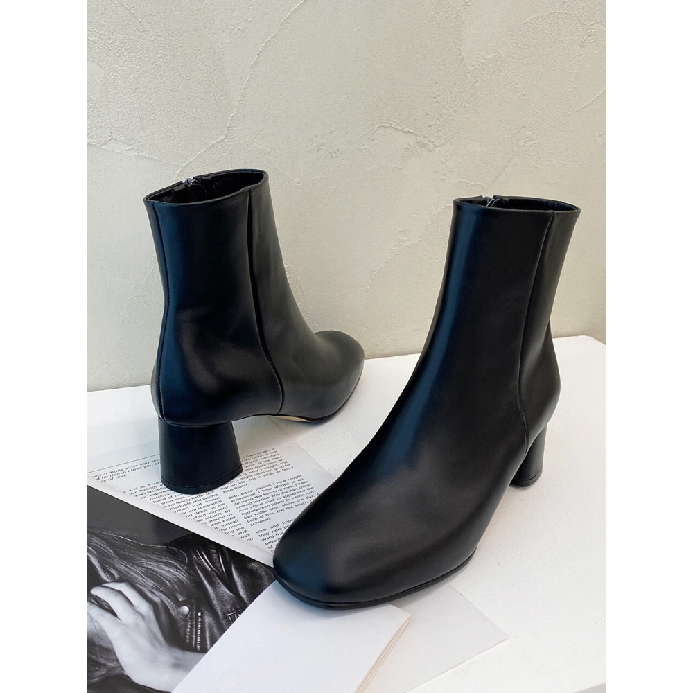 ODR リボミッドアンクルブーツブラック 5cm ODR201905