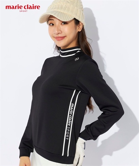 レディーススポーツウェア marie claire sport 長袖モックネックプルオーバー 保温・ストレッチ