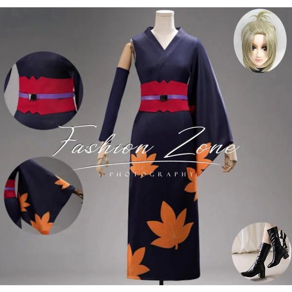 銀魂 風 月詠 コスプレ衣装 ウィッグ 靴 ハロウィン 演出服 変装