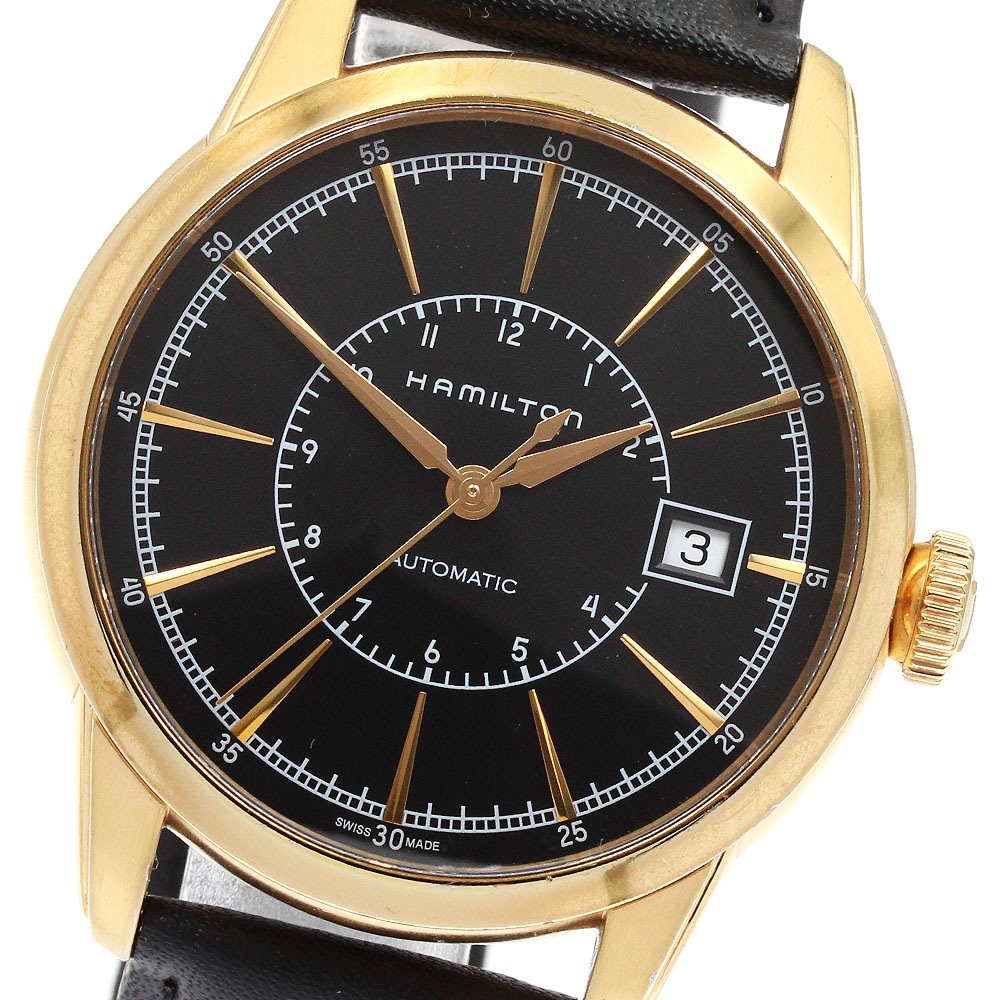 ハミルトン HAMILTON H405550 アメリカンクラシック レイルロード デイト 自動巻き メンズ _938052【中古】