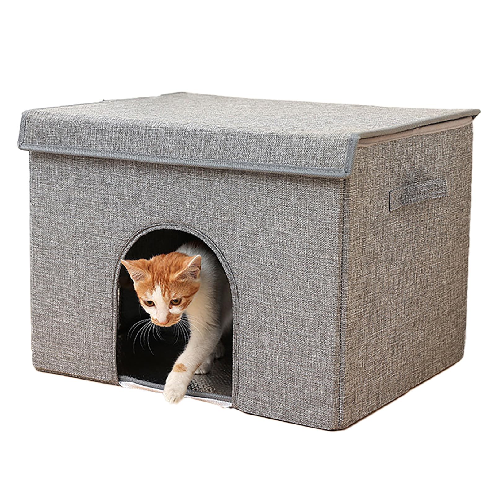 CAWKAY ペットハウス 折りたたみ 猫ハウス 冷感シーツ 保冷シート 冷えマット 保冷剤 熱中症対策 暑さ対策 室内 犬小屋 ペット用品 (グレー)