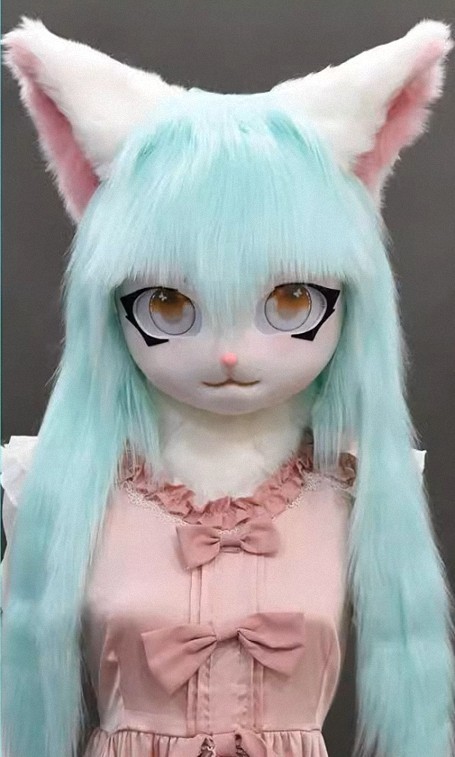 着ぐるみヘッド 猫 緑 全頭ヘッド ケモノ マスク ファースーツ ぬいぐるみ コスプレ コスチューム