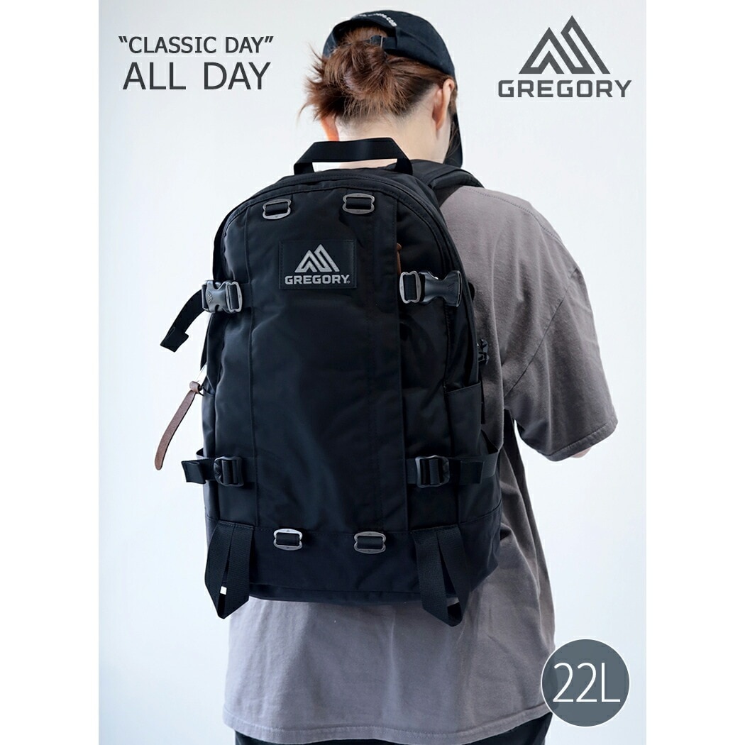 GREGORY グレゴリー オールデイ バッグ ALL DAY PACK BLACK ( 黒 リュック ナイロン 鞄 かばん メンズ レディース 1410181041BLACK )