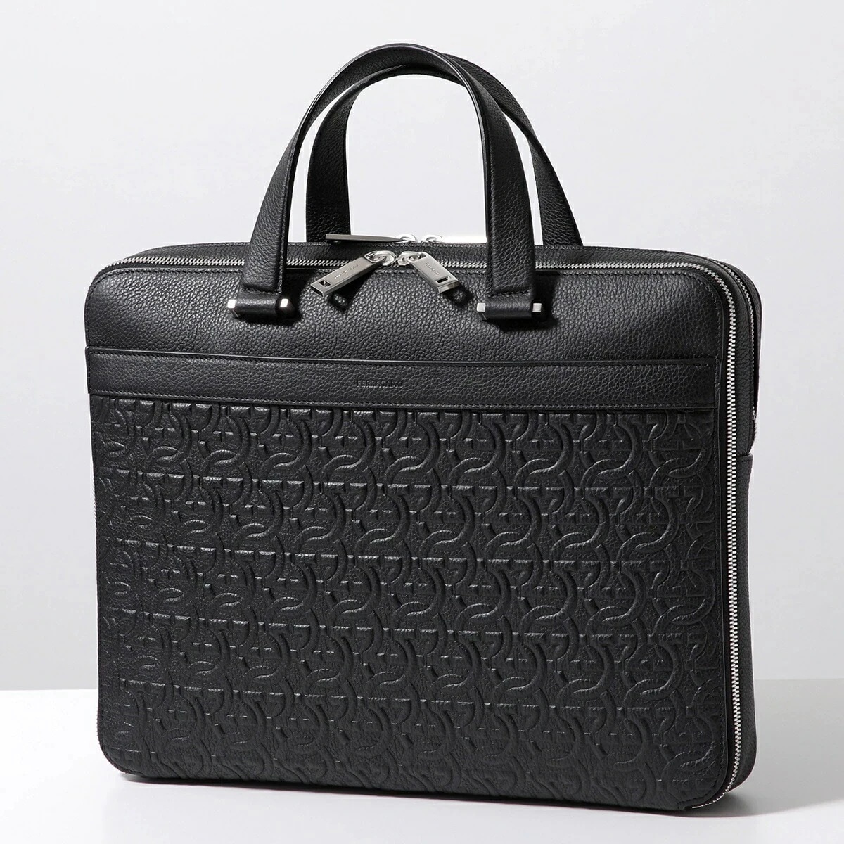 FERRAGAMO フェラガモ ブリーフケース 24 1364 メンズ ガンチーニ レザー ビジネスバッグ ロゴ 鞄 001/NERO