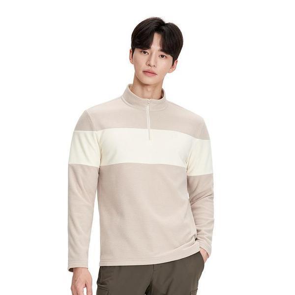 MG01 [在庫処分50％セール] 男性用冬用ジップアップ 両面起毛 レポB ハーフジップ Tシャツ (S45729462)