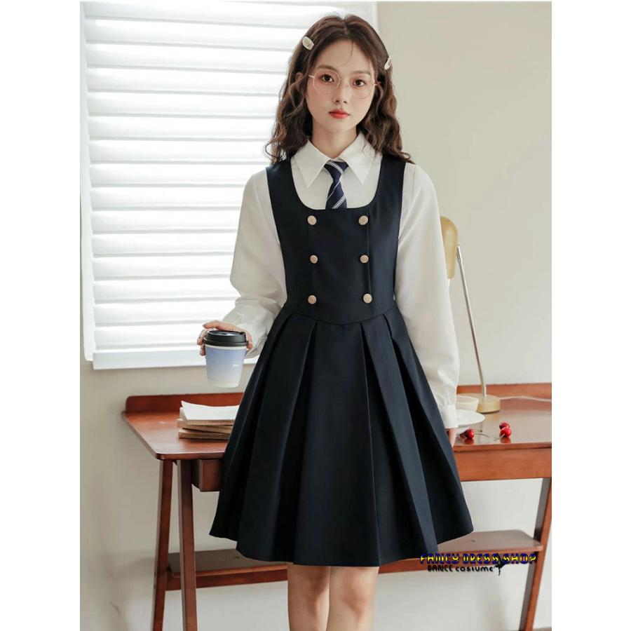 和服コスチュームコスチューム女子 フォーマルスーツ 高校卒 卒業式 ロング スーツ 【制服標準装備】卒業式 女の子 卒服 正統 ワンピース 中学 女の子 卒業式 制服 セット 女子高生 JK制服