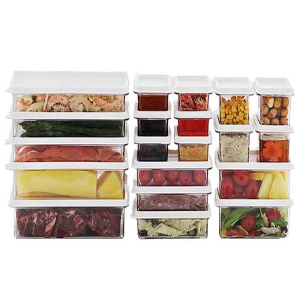 Kitchen Refrigerator Organizer Food Containers with Lids 20P