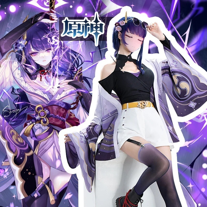 元神cos雷将軍雷神バルゲームアニメコスプレ全セットアニメ衣装ハロウィーン衣装