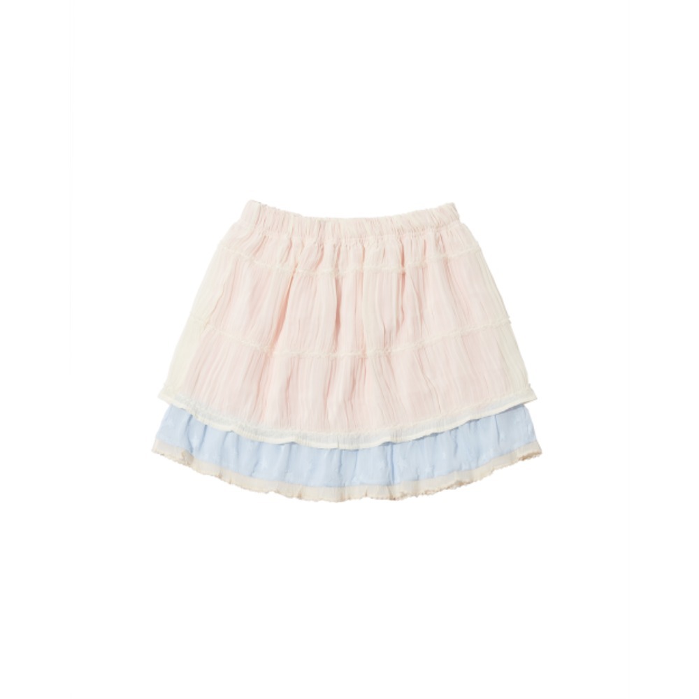 THE MUSEUM VISITOR CHIFFON STAR LAYERD BANDING SKIRT MIX