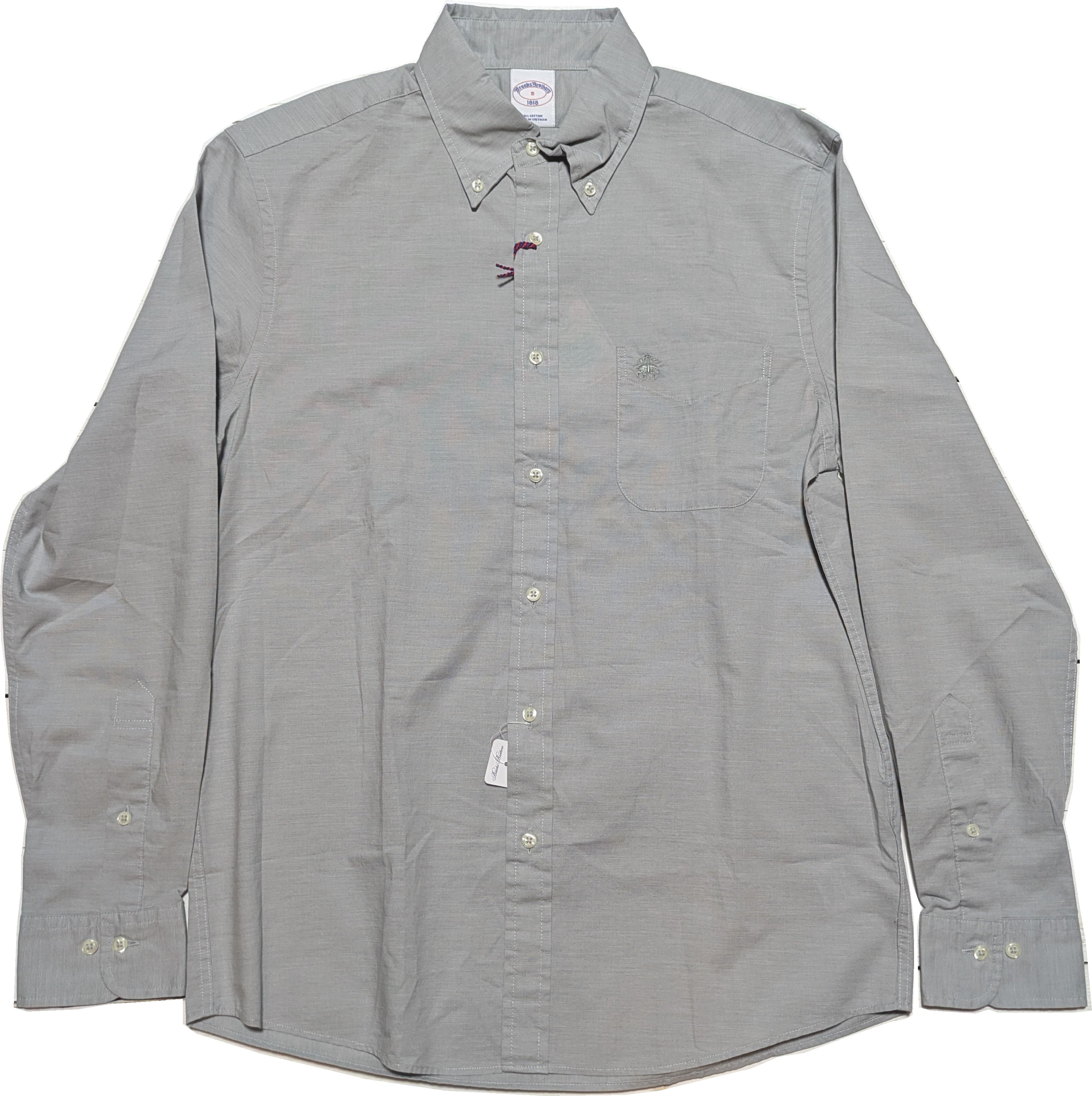 長袖 ワンポイント ボタンダウンシャツ グレー Brooks Brothers SHIRTS 011