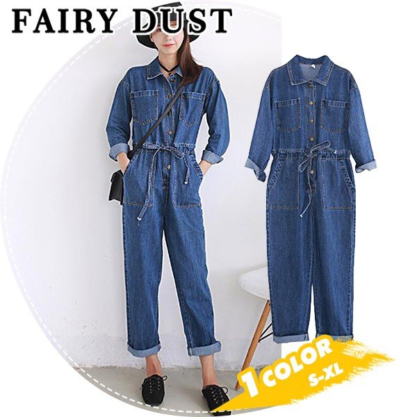 つなぎ おしゃれ ツナギ デニムパンツ　紐 レディース カバーオール オールインワン 大きいサイズ 6,769円