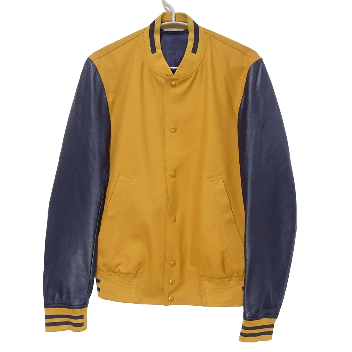 【中古】ディオールオム アームレザー スタジャン 44 キャメル ネイビー 633C412C3643 メンズ DIOR HOMME