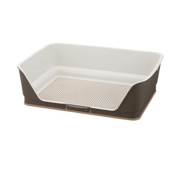 リッチェル 犬用 お掃除簡単ステップ壁付トイレ ワイド 1組入 (ダークブラウン)