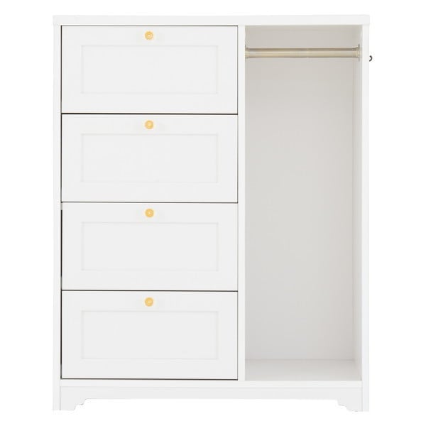 AN100-80H WH ANRI（アンリ）チェスト（ハンガー収納付き80cm幅） ホワイト メーカー直送