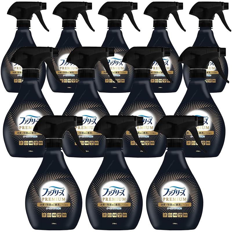 ファブリーズ 消臭スプレー PREMIUM 消臭＋除菌成分最高レベル配合 衣類・布製品用消臭剤 クールアクアの香り 本体 370mL×12本 [ケース品]