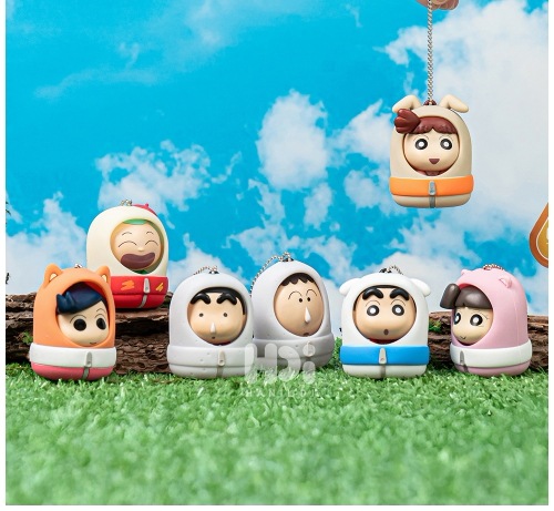 クレヨンしんちゃん 寝袋フィギュア 15個セット シークレット含 キーリング お楽しみ かわいい 韓国人気