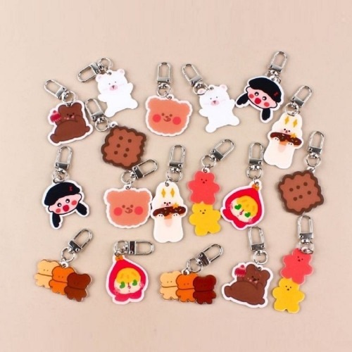 キャラクターアクリルキーホルダーx 18個かわいいかわいいキーリングおもちゃグループプレゼント誕生日こどもの日クリスマスプロモーション