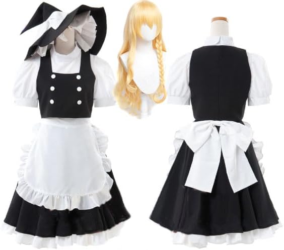 【全シリーズ発売中】 【値引き中】靴 ウィッグ コスプレ衣装 学園祭 ハロウィン 大人 きりさ コスチューム 魔理沙 霧雨 メイド服 きりさめまりさ コスプレ衣装 霧雨魔理沙 東方 コスプレ衣装