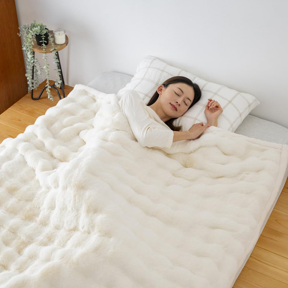 RelaxingWork リラクシングワーク ふわとろ 毛布 ふわとろ毛布 ぽこぽこ 毛布 ひざ掛け モコモコ 厚手 かわいい ふわふわ 大判 ねおちブランケット 【公式】 HATACHI ぽこぽこ