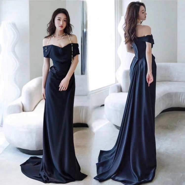 ウェディングドレス ブルー 花嫁 ドレス プリンセスドレス ロングドレス ロングレディース マキシワンピース エレガント 結婚式 披露宴 司会者 お出かけ おしゃれ 大人