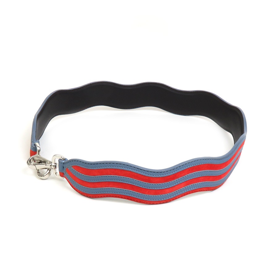 フェンディ FENDI ショルダーストラップ レザー/スエード ブルー×オレンジ レディース r10006a
