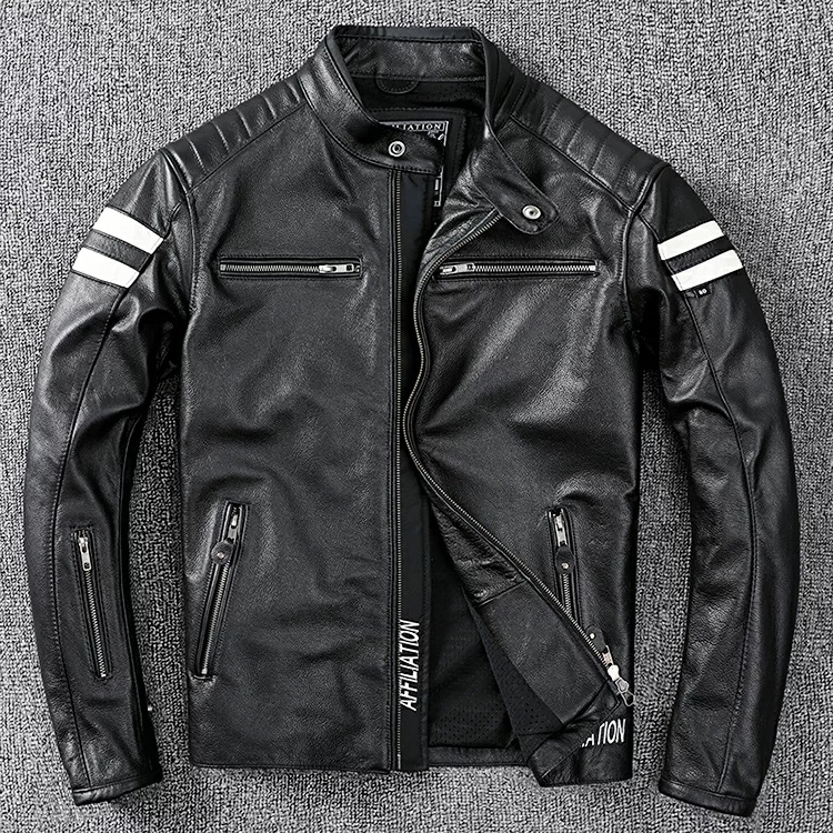 ライダースジャケットメンズアウターラム革レザージャケット本革ミリタリー立て襟シングル牛革アウターブルゾンダブルライダースMA-1G94
