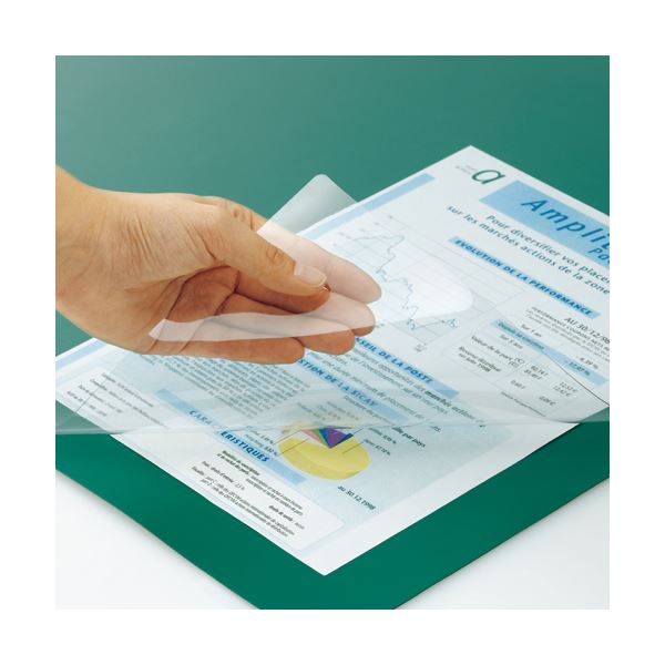 （まとめ） TANOSEE PVCデスクマット ダブル（下敷付） 1190×690mm グリーン 1枚 (×2セット)