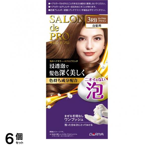 泡のヘアカラー・エクストラリッチ 白髪用 3RB ロイヤルブラウン 1組入 6個セット