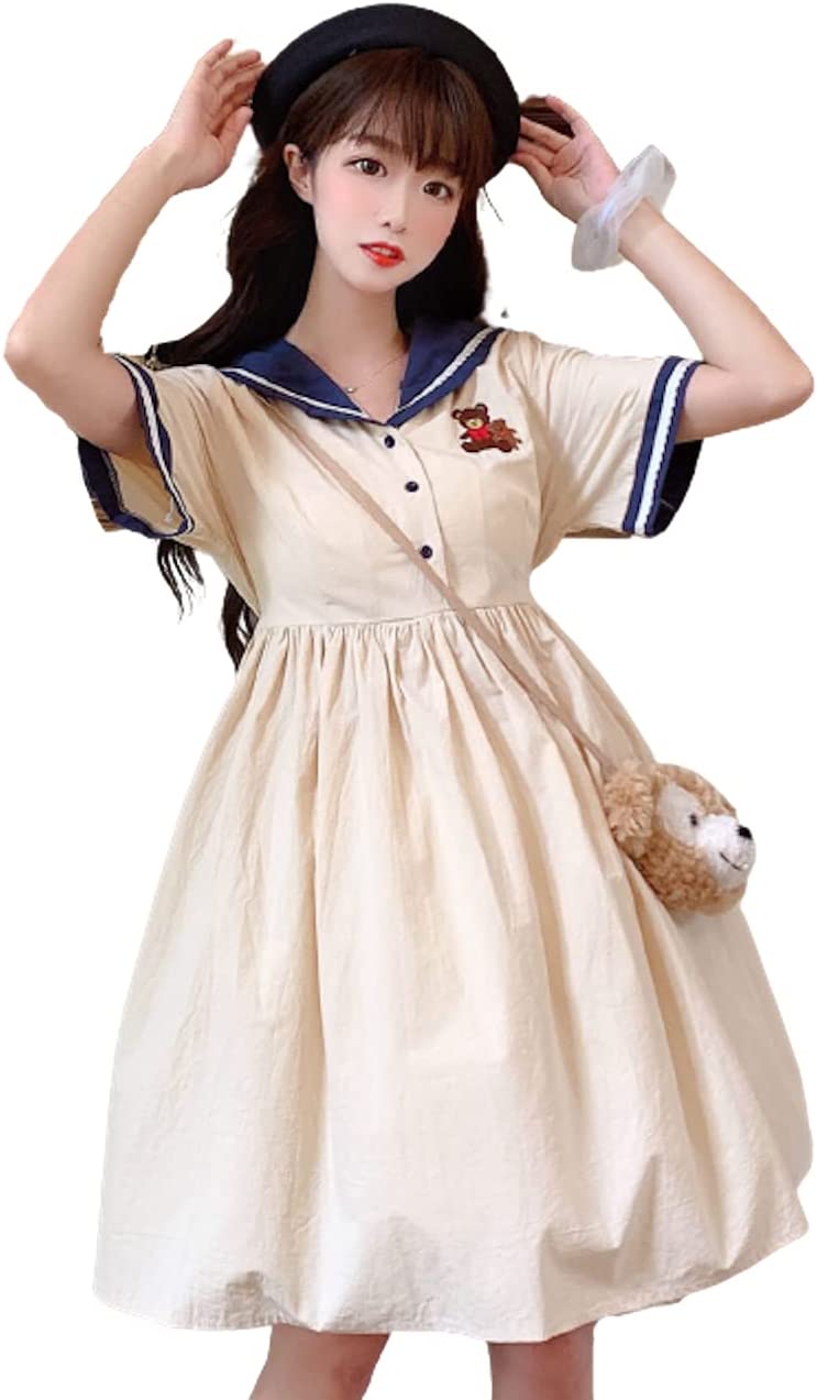 LadyLazyロリータセーラー半袖ドレスシャツワンピース スカートロリフリル衣装撮影 甘ロリ 姫