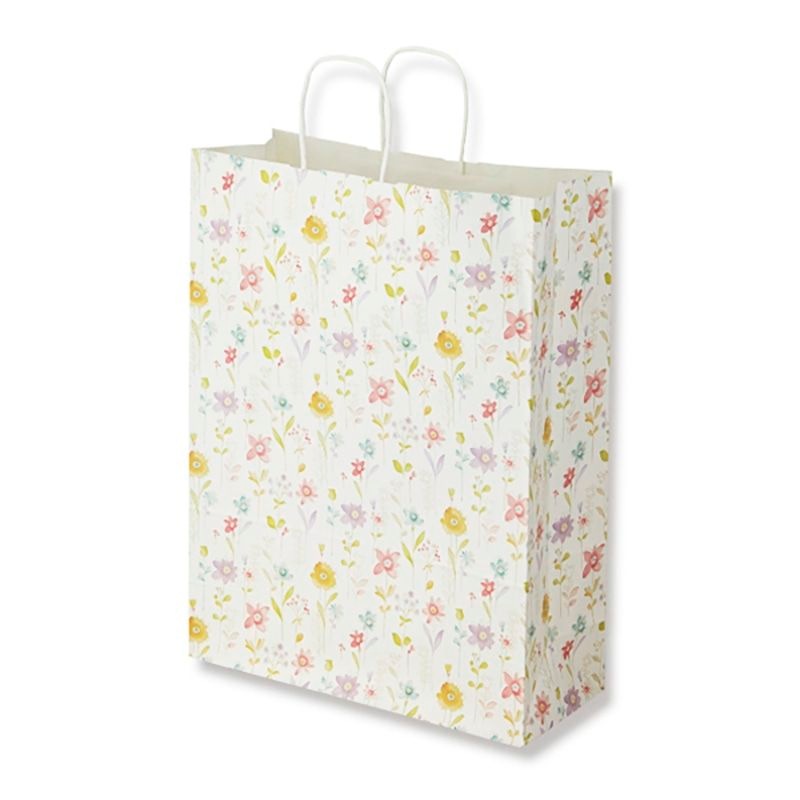 シモジマ HEIKO 手提げ紙袋 25チャームバッグ 25CB カスタムB フラワーアラカルト 50枚 幅380xマチ150x高500mm 003283412
