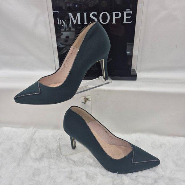 By 女性 ビーズ装飾 ハイヒール 112HT331SI007 GREEN 2 JJ