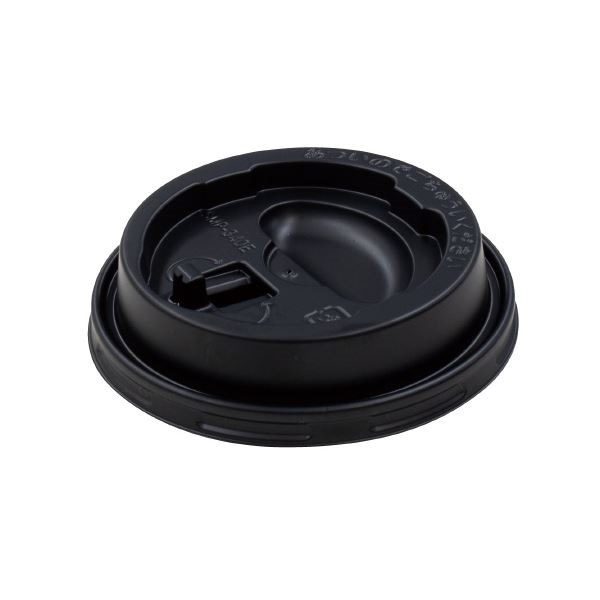 （まとめ）サンナップ エンボスカップ340mL用フタ ブラック 50個[x10セット]