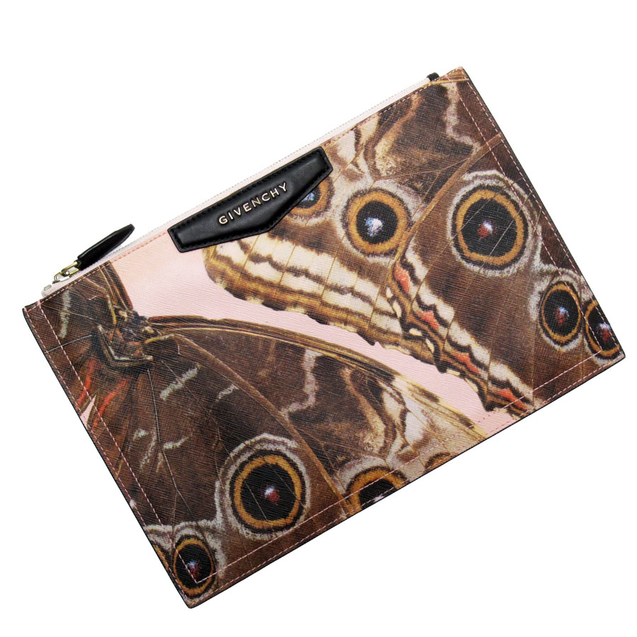 クラッチバッグ PVCコーティングキャンバス ピンクブラウン系 ユニセックス g3765a