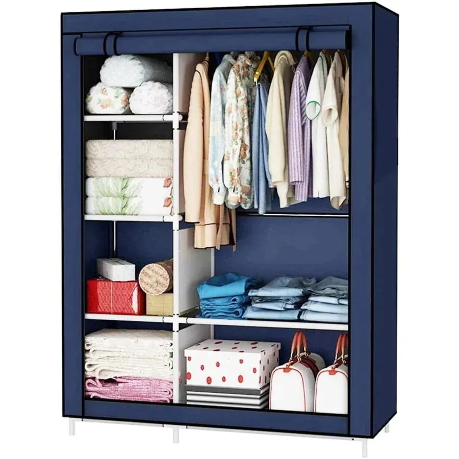 2025限定モデルワードローブ 大容量 収納 ワードローブ 不織布カバー付き ハンガーラック シンプル収納棚 おしゃれ 組み立て式 省スペース 段差幅調節可能 防水 防塵 防汚Q积分取引