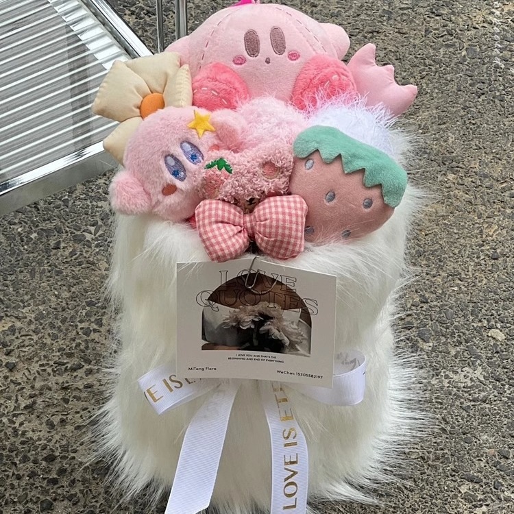 ドールラグドールペンダントストロベリーベア人形ぬいぐるみベアブーケガールフレンドや親友への誕生日告白ギフトとして