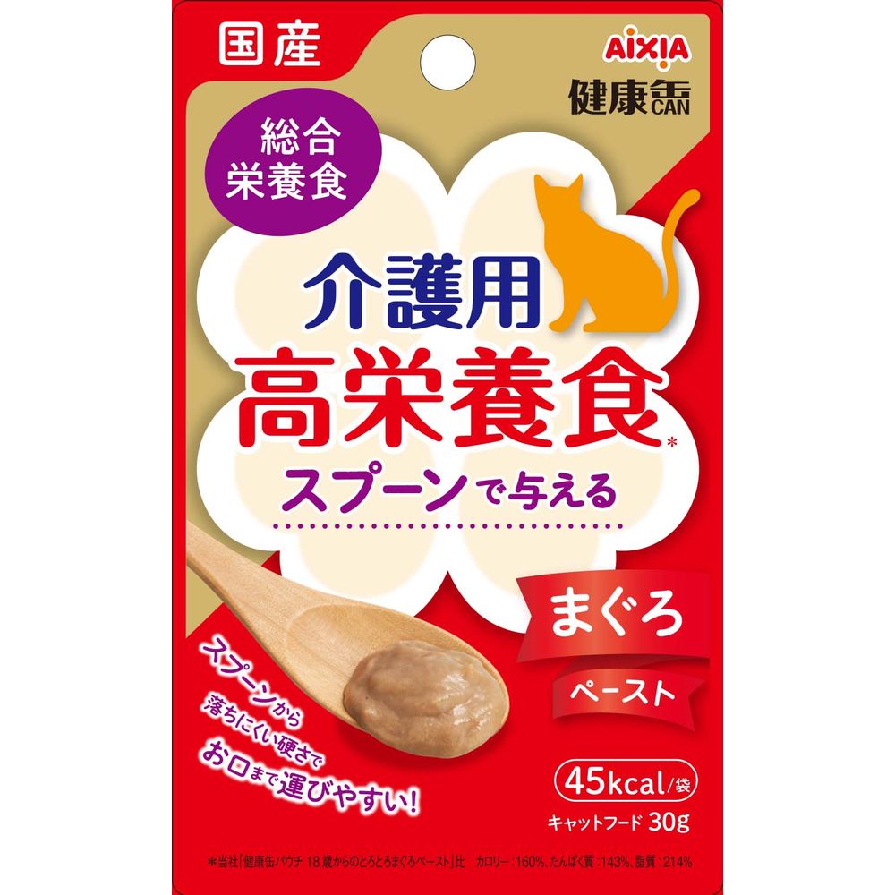 （まとめ買い）国産 健康缶パウチ 介護用高栄養食 スプーンで与えるまぐろペースト 30g 猫用フード [x36]
