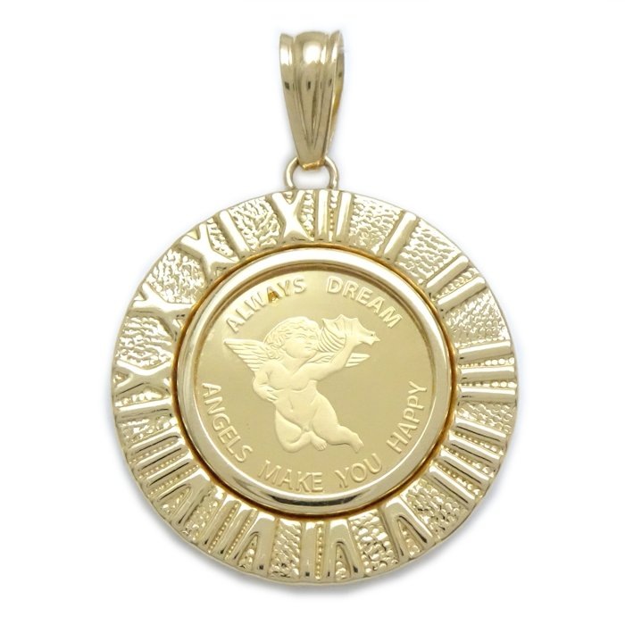 K24 エンジェル コイントップ ガラスケース入り K24YG イエローゴールドxK18YG イエローゴールド /79013【中古】