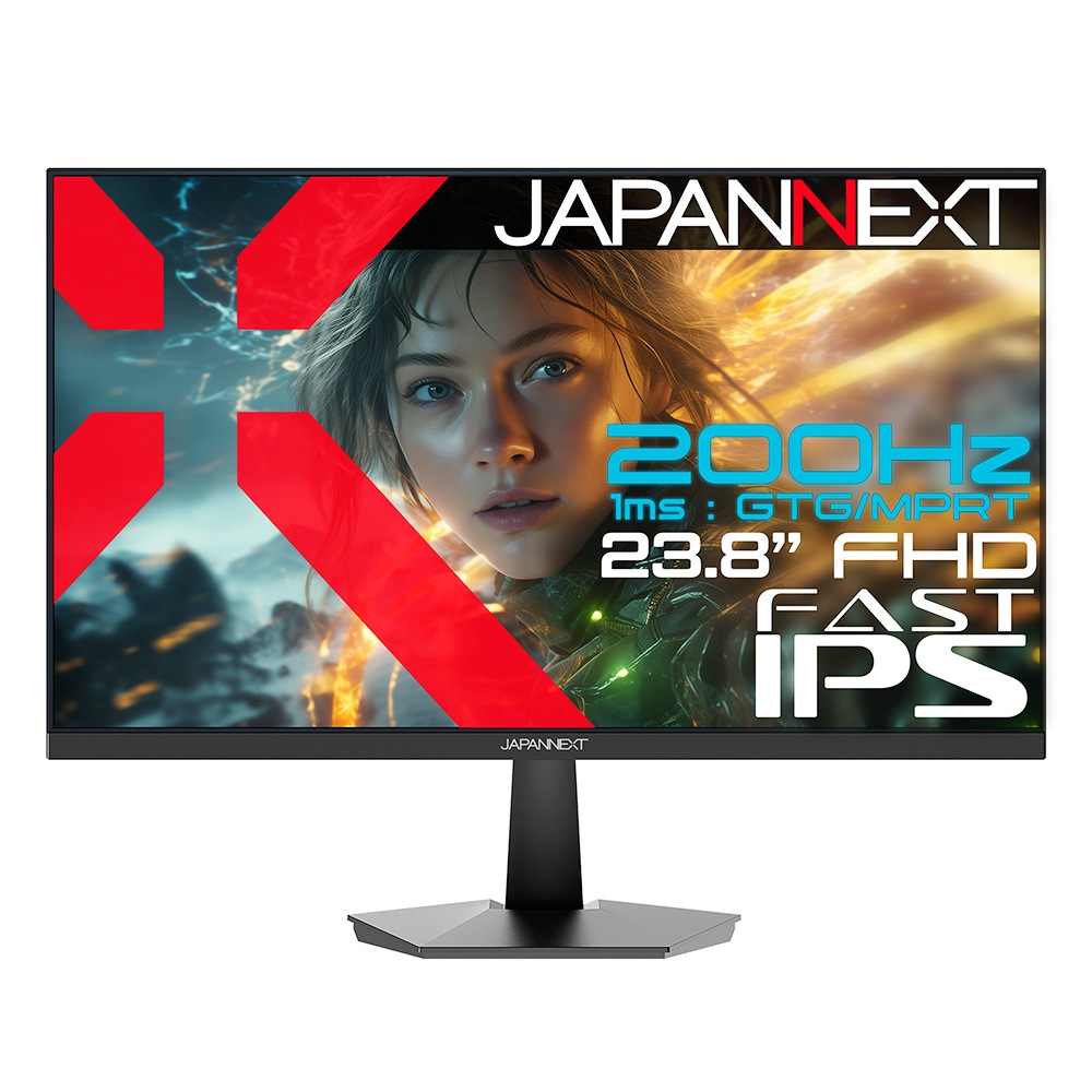 JAPANNEXTジャパンネクスト ゲーミング液晶ディスプレイ(23.8型/Fast IPS/FullHD 1920×1080/200Hz/1ms/HDR10/HDMI2.0/DP1.4/VESA/