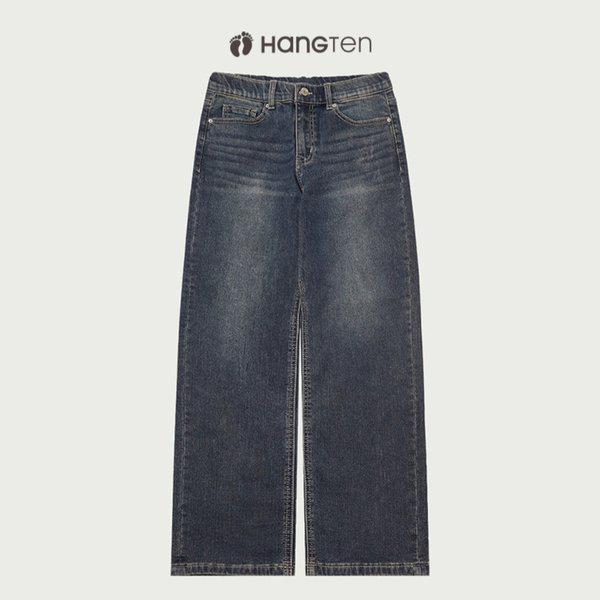 女性用隠しバンディングバックブラシストレートデニムパンツ10540-155-802-10A-SH