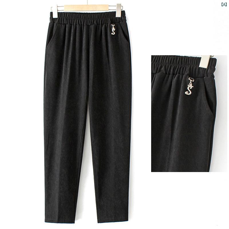 レディース ファッション おしゃれ 春夏 秋　冬 大人 上品 高級 マダム プレゼント 敬老日　おばあちゃん パンツ 春秋 ハイウエスト ストレート ズボン アウターウェア カジュアル