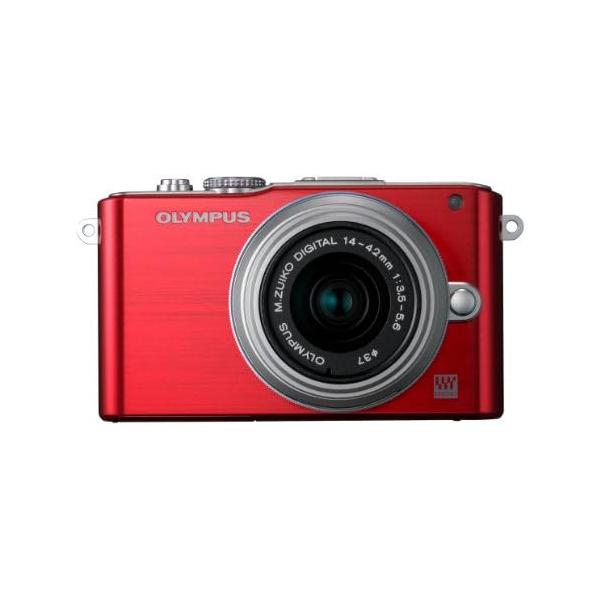 【中古】OLYMPUS ミラーレス一眼 PEN Lite E-PL3 レンズキット レッド E-PL3 LKIT RED