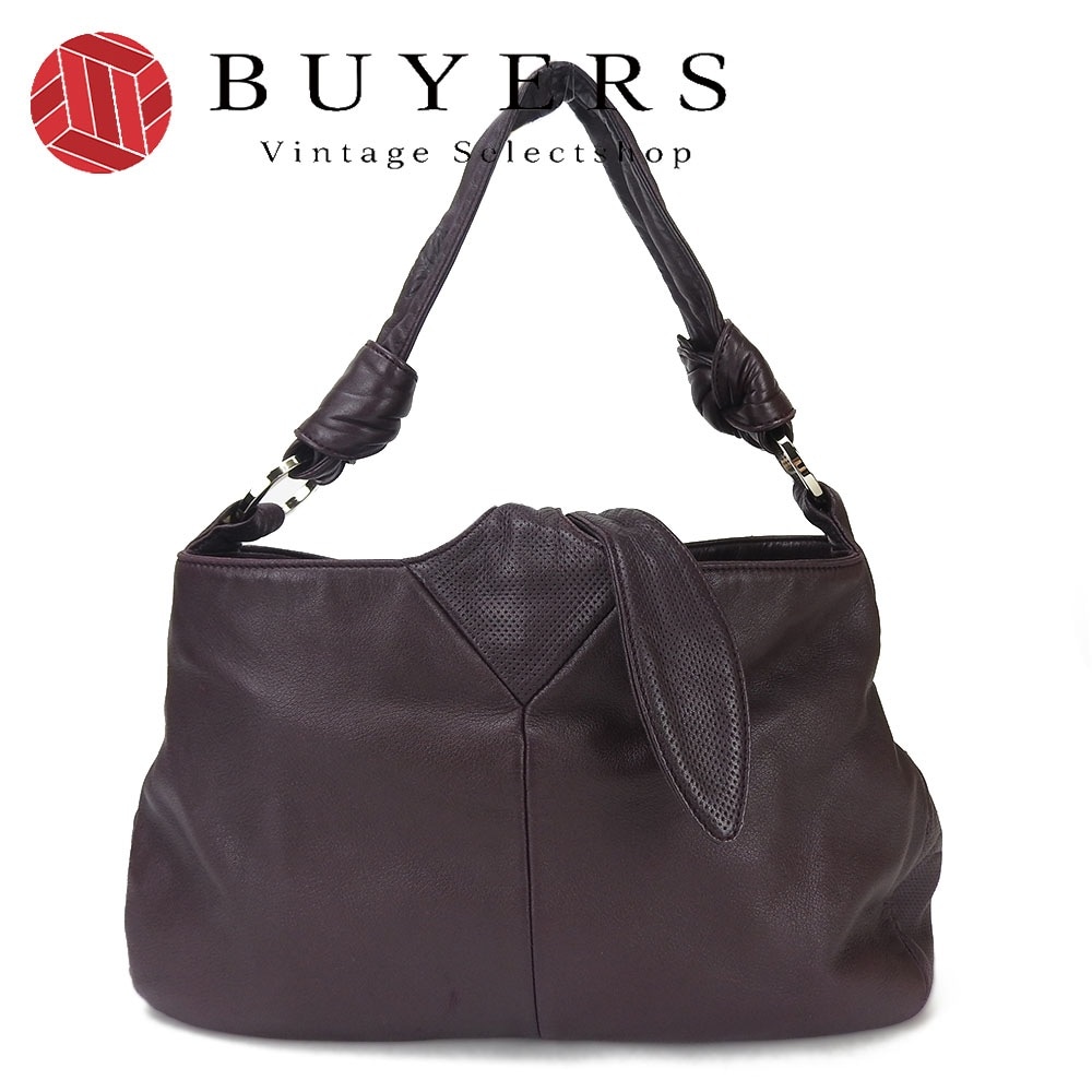 中古 LOEWE ロエベ ワンショルダーバッグ パープル系 レディース 女性 レザー 革 シルバー金具 shoulderbag【中古】