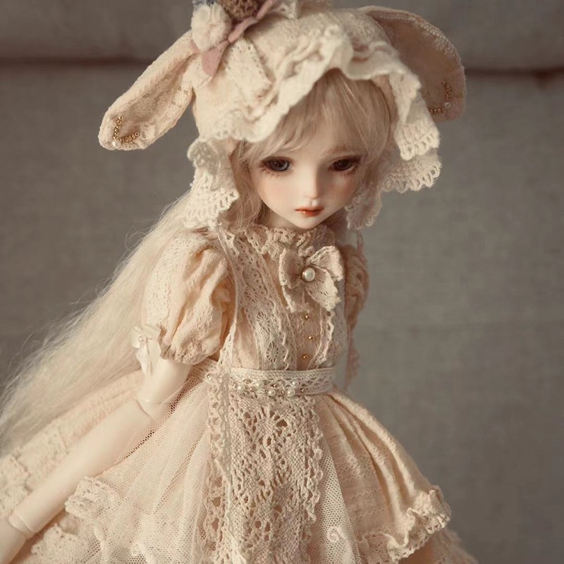 BJD ドール用衣装セット ドール 1/3 服 レトロドレス 帽子 エプロン 靴下 パニエ SDサイズ球体関節人形用