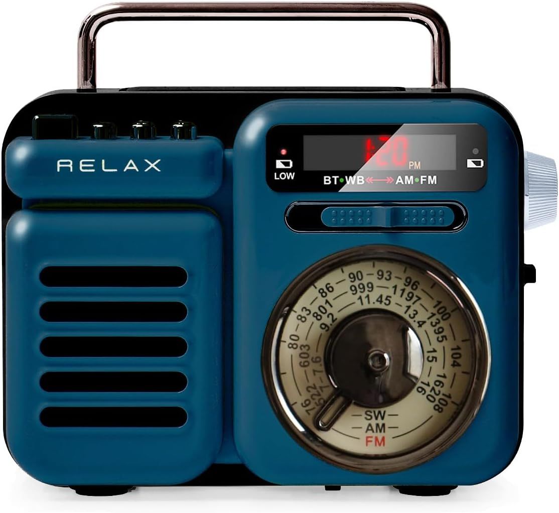 レトロラジオ スピーカー 1台7役 ポータブルラジオ Bluetooth MP3 音楽再生 LEDライト 懐中電灯 モバイルバッテリー 多機能ラジオ 充電 手回し ソーラー 発電 FM/AM/SW 受