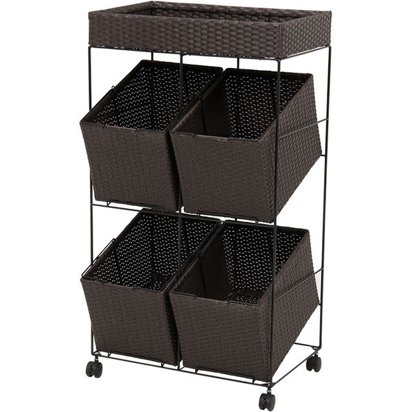 RAN-2426DBR ランドリーラック ダークブラウン メーカー直送