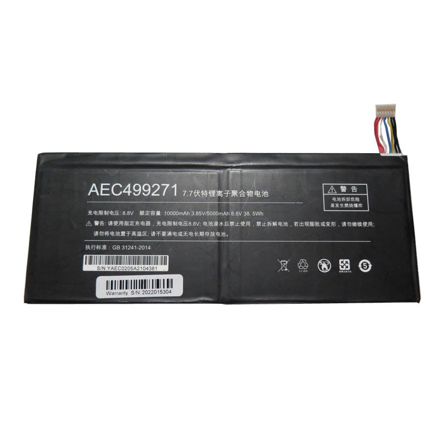 ノートパソコンのバッテリー互換 One-Netbook One Netbook OneMix 4 One Mix 4 AEC499271 HD499271 7.7V 38.5WH 5000MAH