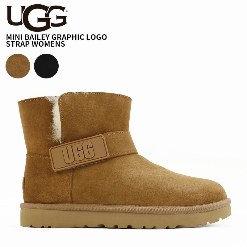 アグ UGG ウィメンズ ミニ ベイリー グラフィック ロゴ ストラップ Women s Mini Bailey Graphic Logo Strap ムートンブーツ レディース 1137073