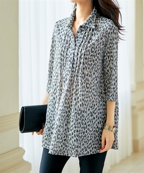 チュニック シニアファッション 東レセオアルファピンタックデザインチュニック 7,762円